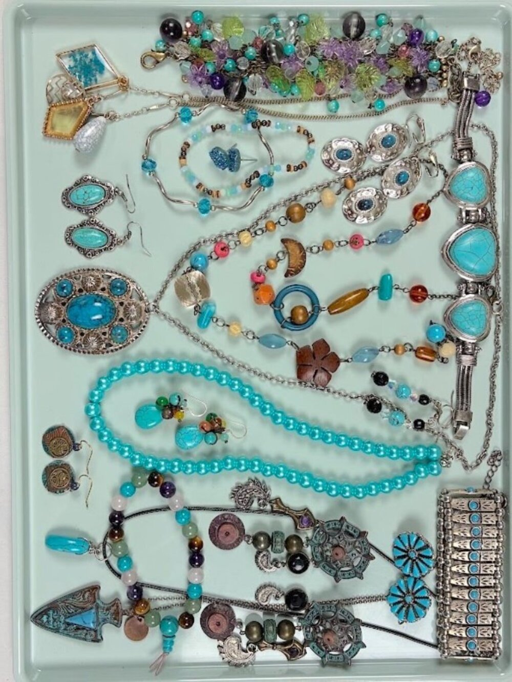 Jewelry Blue Wearable Costume Craft Boho Southwest Style 20 pcs.